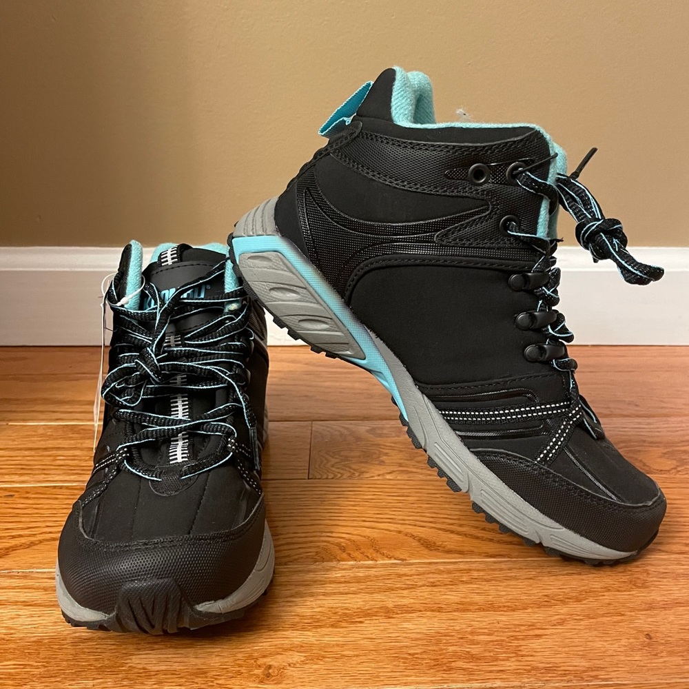 Khombu Cascade Hiking Black Teal Shoes Sneakers 6